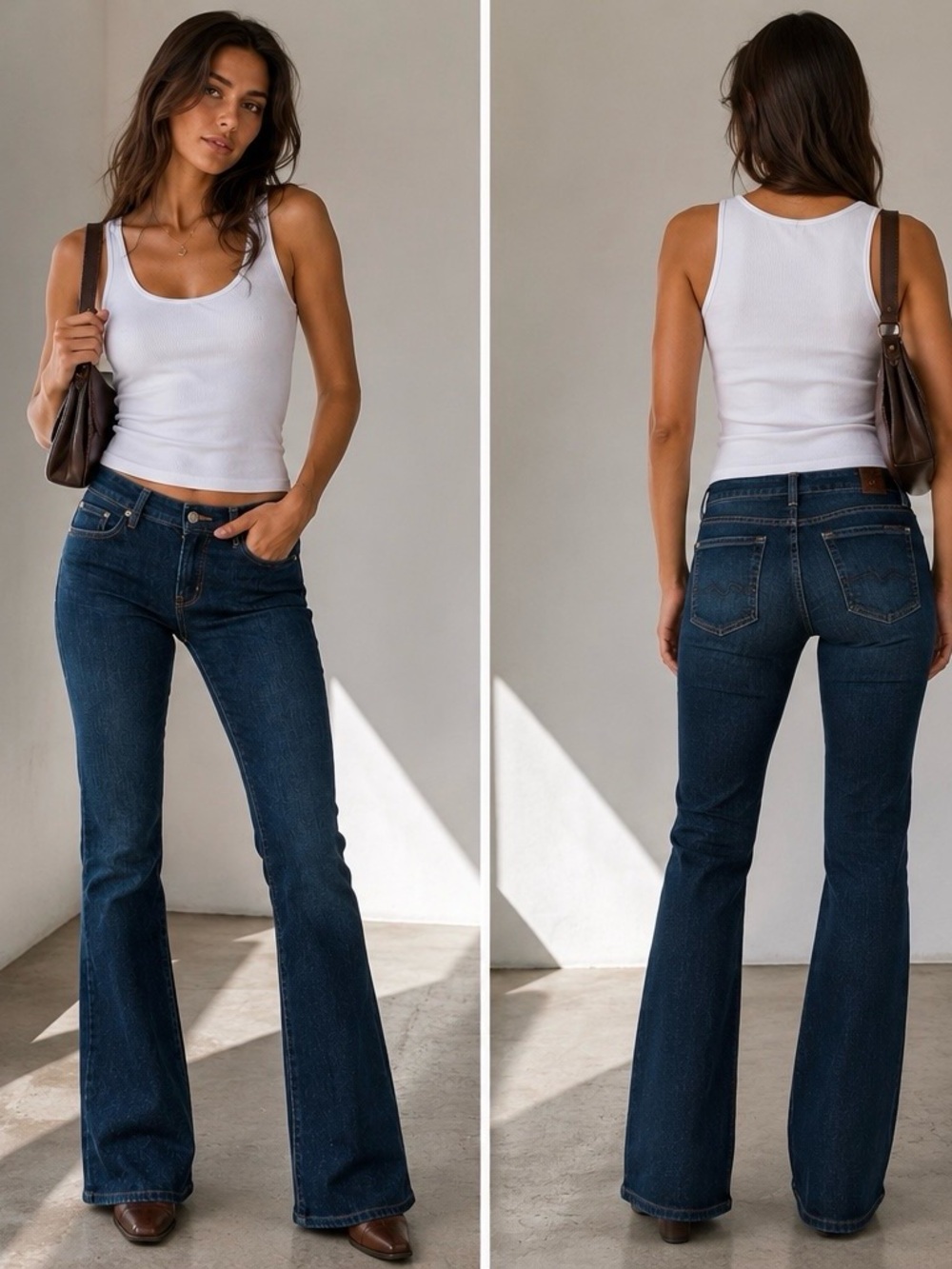 7 For All Mankind 7FAM Kimmie Bootcut Jeans Dark Wash Mid Rise Stretch Denim
